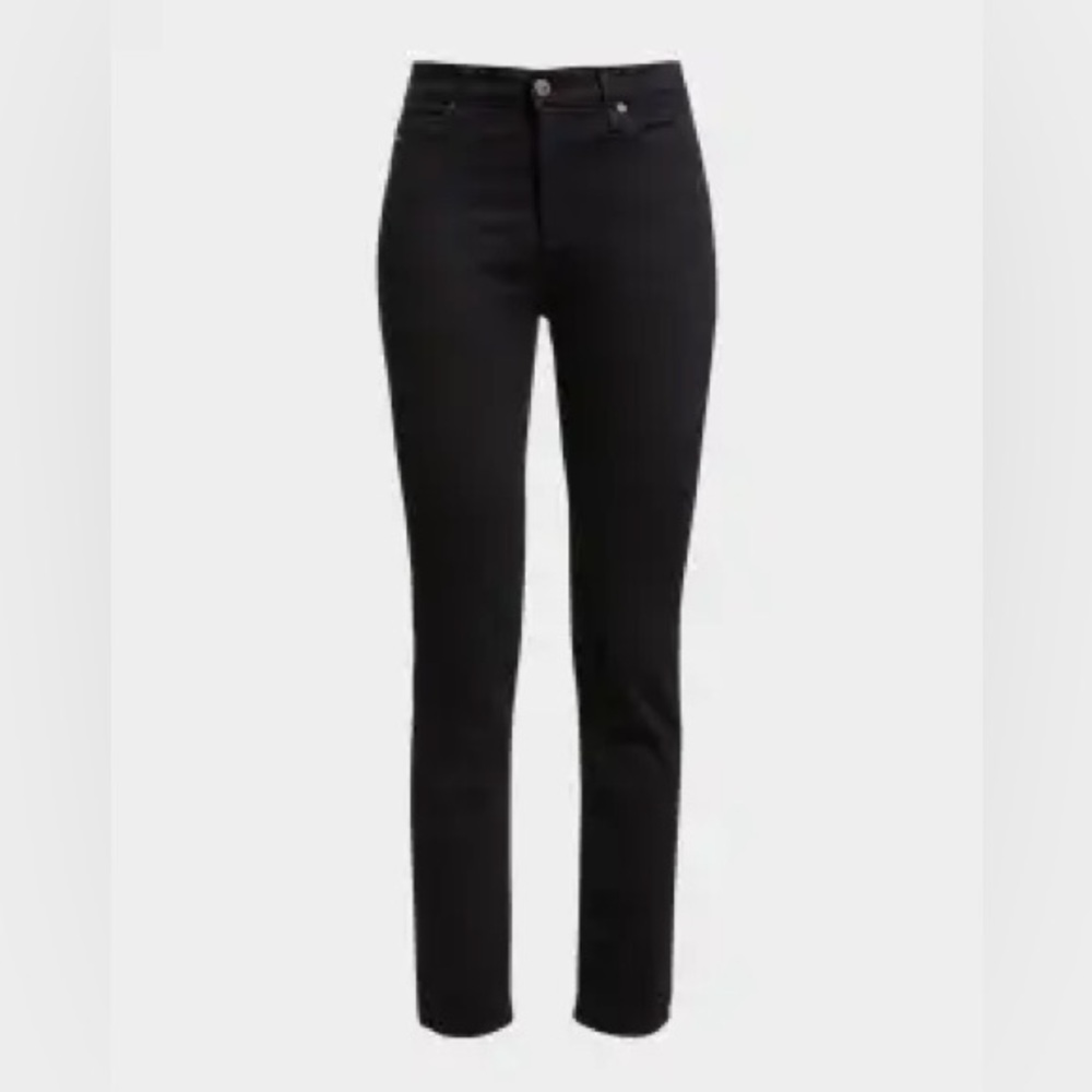 AG Mari High-Rise Slim Straight Jeans in Opulent Black